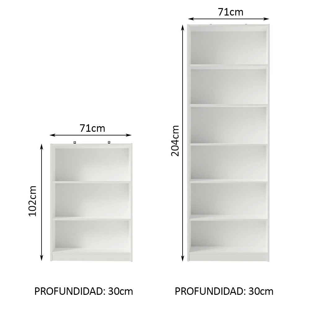 Kit Biblioteca Madesa Estante Librero 6908 + Estante Librero 6907 Blanco