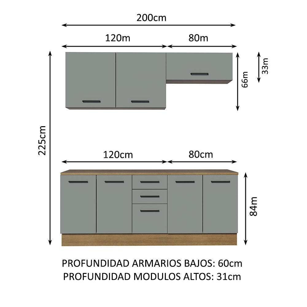 Kit Mueble para Garaje Multiuso Madesa Agata 200cm MG 01