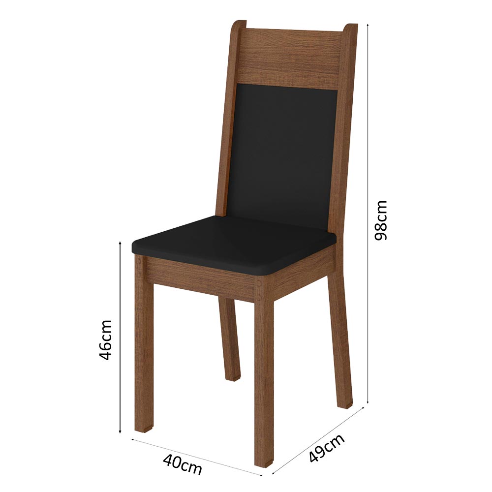 Juego de Comedor con Tapa de Vidrio 4 Sillas Marrón/Negro Anita