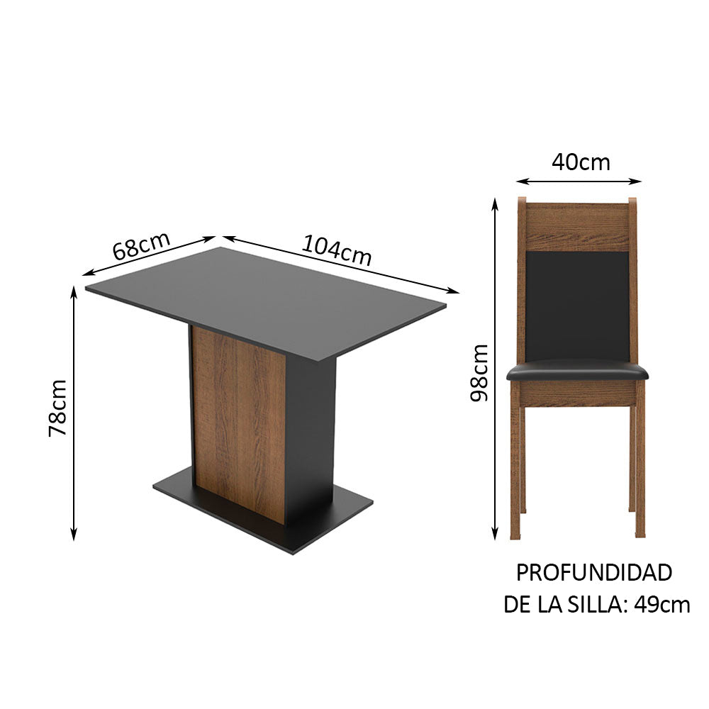 Juego de Comedor con Mesa y 4 Sillas Madesa Sheila MN
