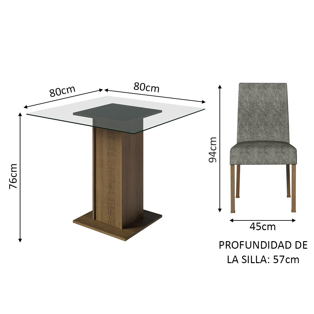 Juego de Comedor con Mesa y 4 Sillas Madesa Ivy MP