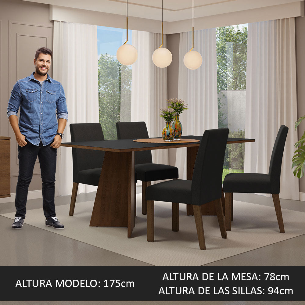 Mesa de Comedor con Mesa y 4 Sillas April Madesa MN 01