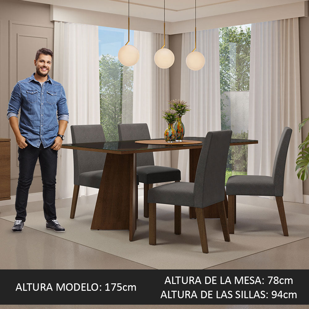 Mesa de Comedor con Mesa y 4 Sillas Taylor Madesa MN