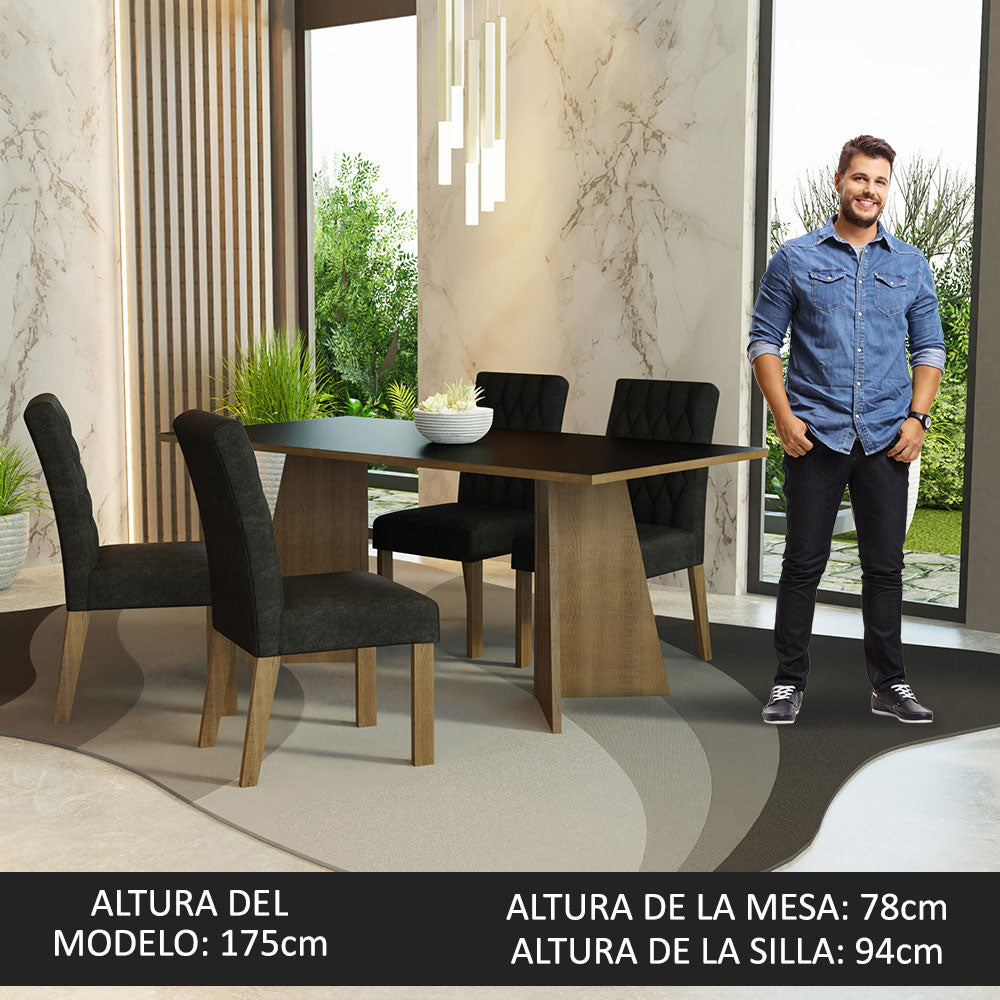 Mesa de Comedor con Mesa y 4 Sillas Ruby Madesa MN 01