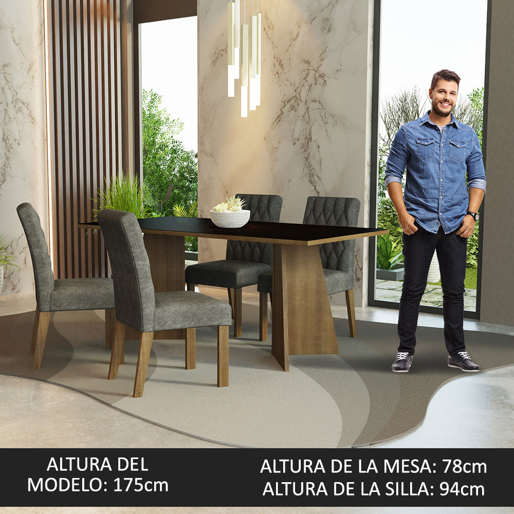 Juego de Comedor con Mesa y 4 Sillas Madesa Ruby MG