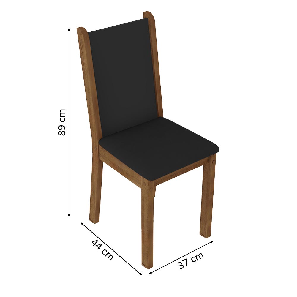 Juego de Comedor Madesa Ohana Mesa Tapa de Madera con 6 Sillas Marrón/Negro/Sintético Negro