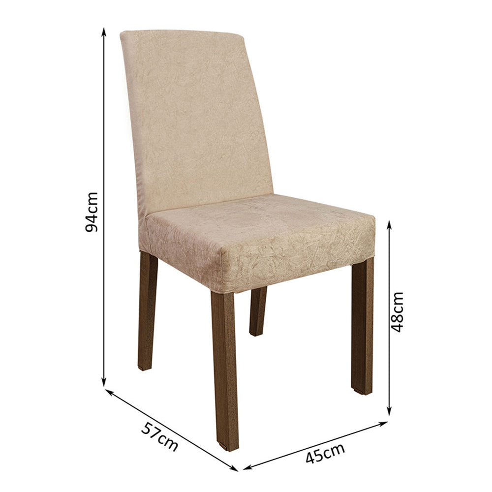 Juego de Comedor Mesada de Madera 8 Sillas Doris Marrón/Imperial