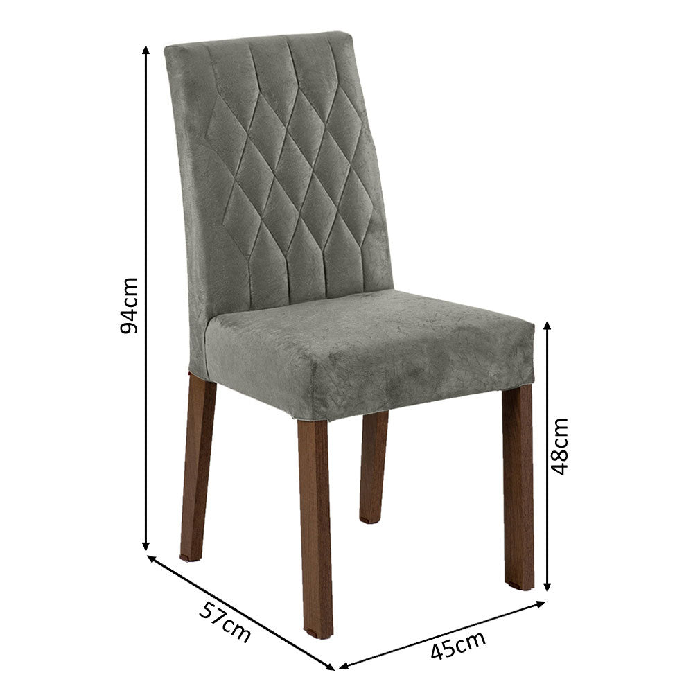 Juego de Comedor con Mesa de Madera y 8 Sillas Marrón/Silver Leila Madesa