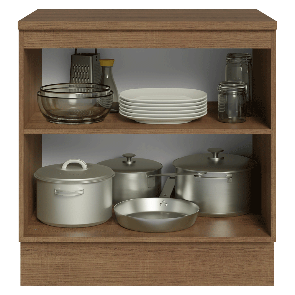 Bajo Mesada de Cocina 80 x 60 cm 2 Puertas (con Mesada) Marrón/Azul Vik Madesa