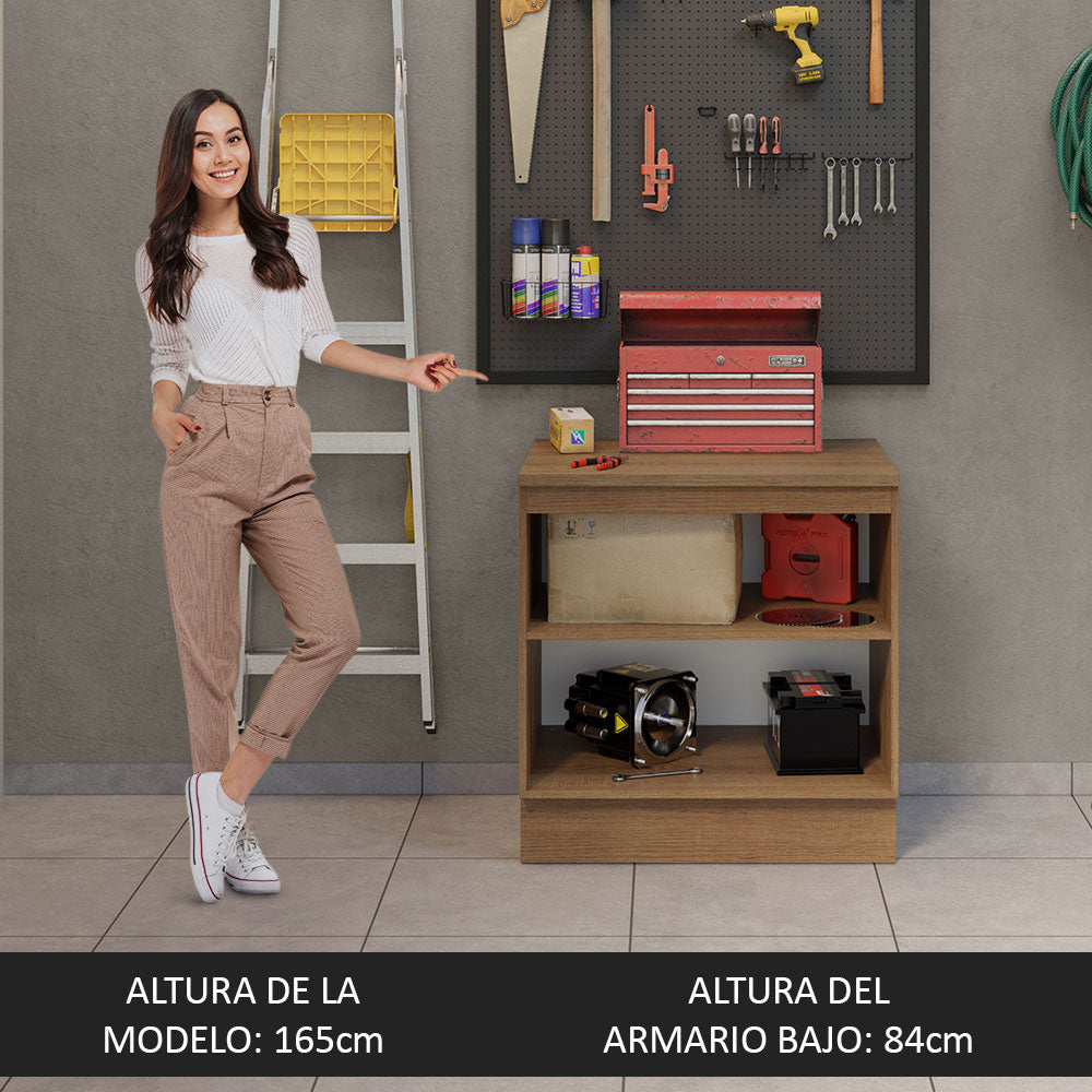 Bajo Mesada Multiuso Garaje 80cm (con Tapa) Marrón/Crema