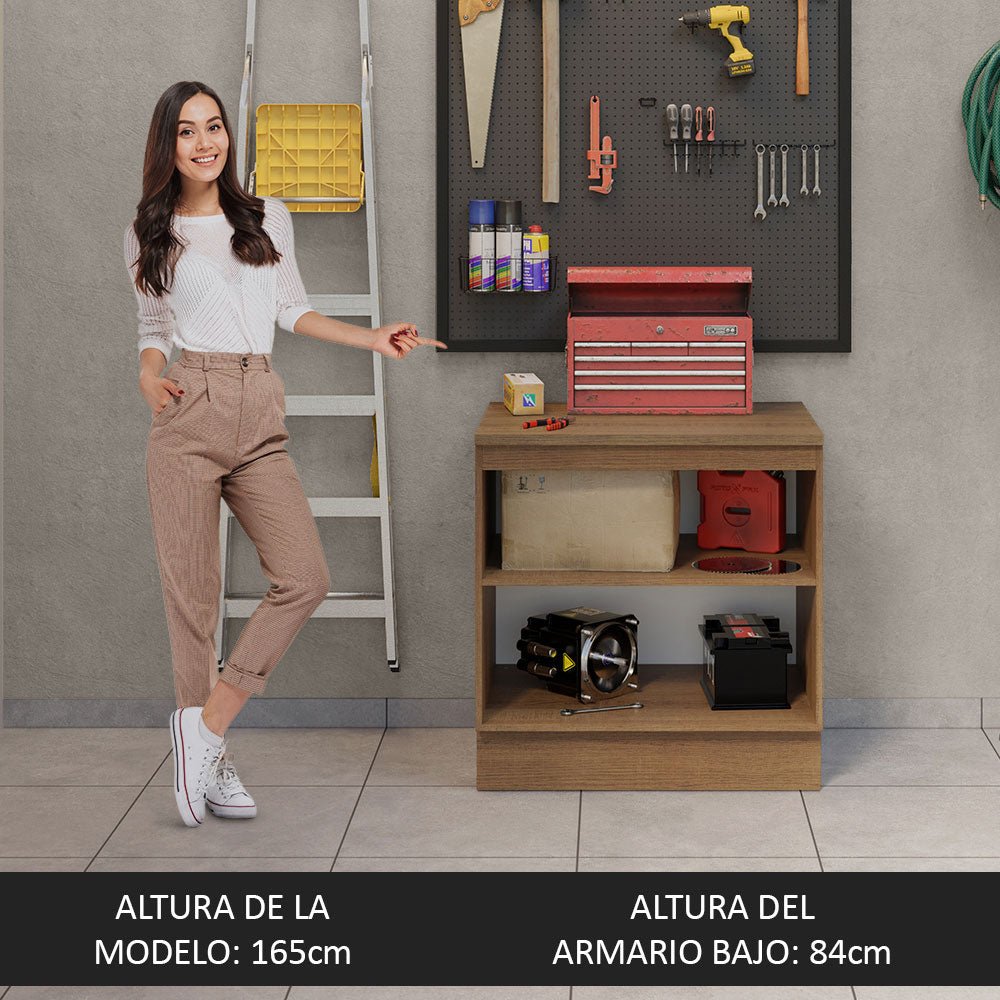 Bajo Mesada Multiuso 80cm 2 Puertas Marrón/Negro Agata Madesa