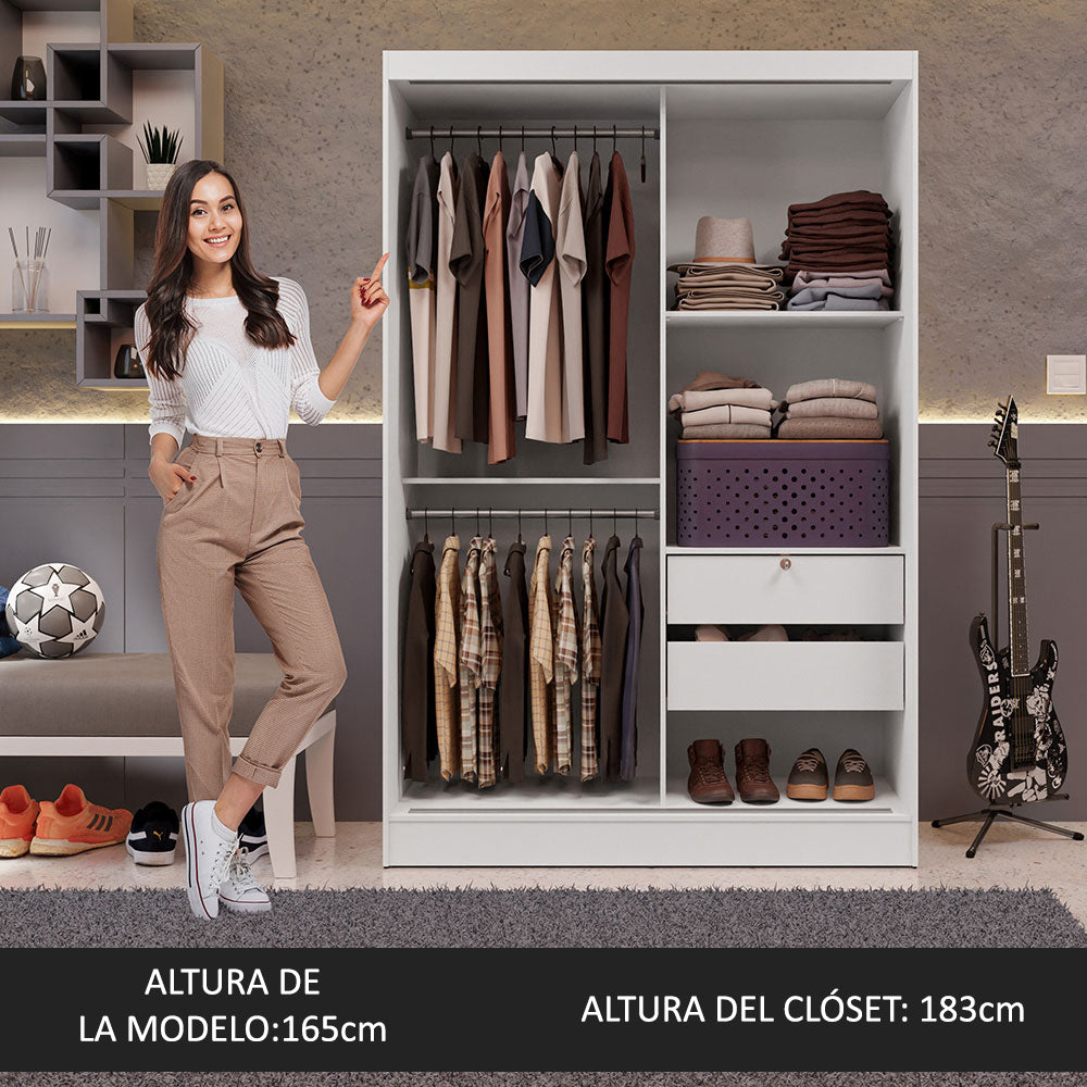 Placard Soltero Luke 2 Puertas Corredizas