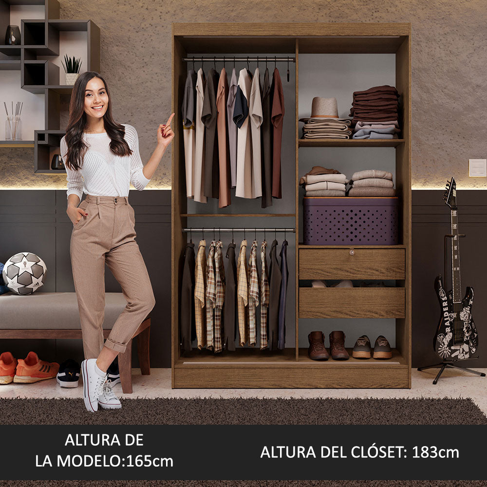 Placard Soltero Luke 2 Puertas Corredizas