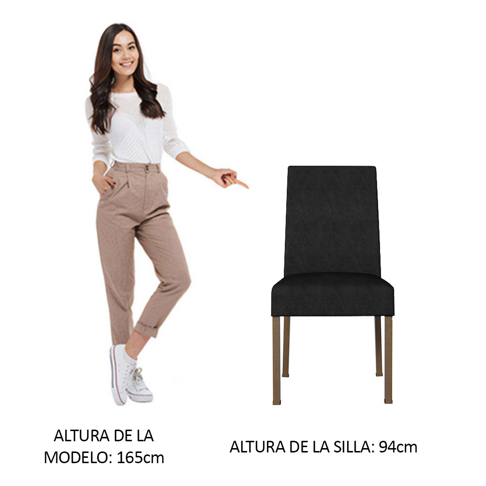 Juego 2 Sillas de Comedor 4255 Marrón/Oxford