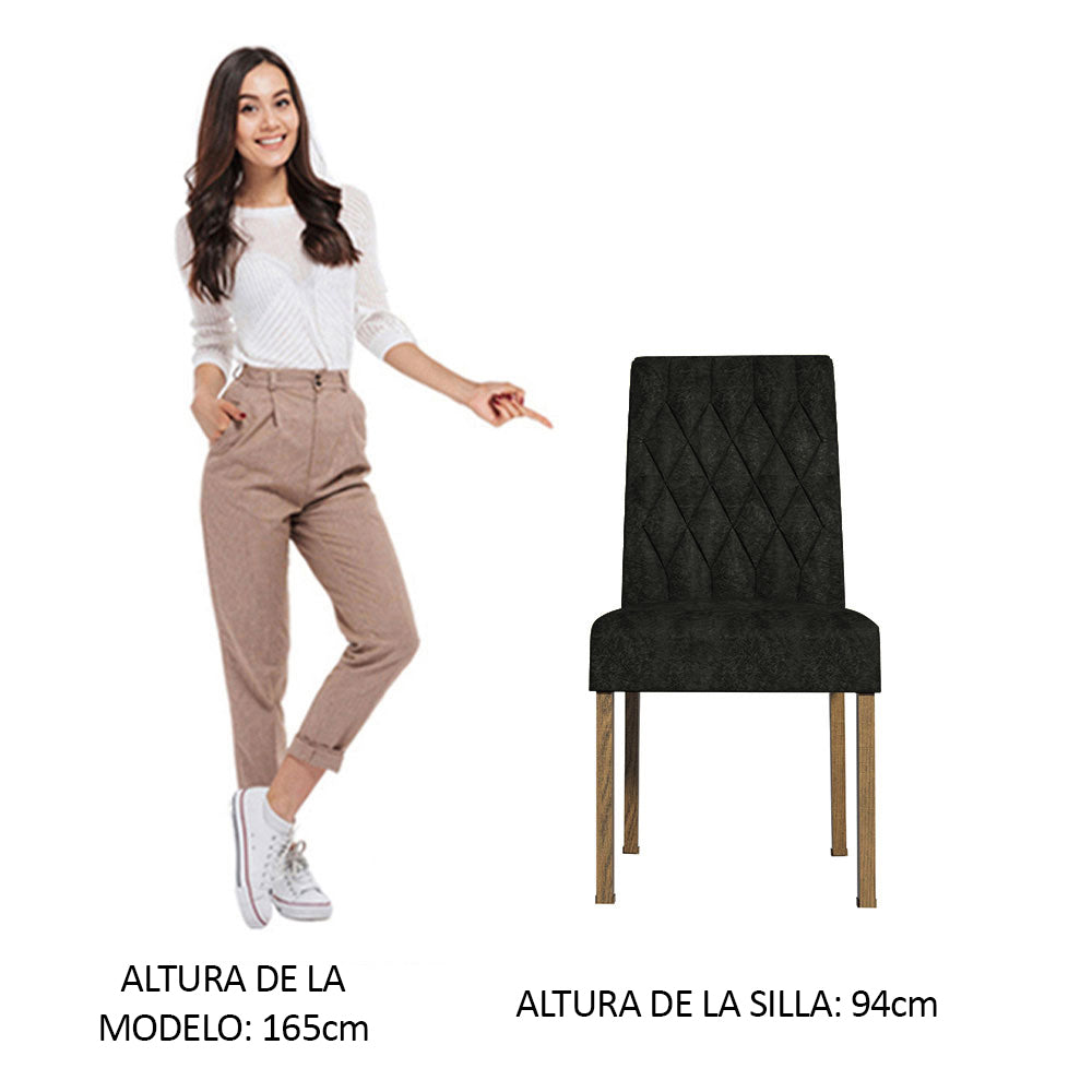 Juego 2 Sillas de Comedor 4256 Marrón/Oxford