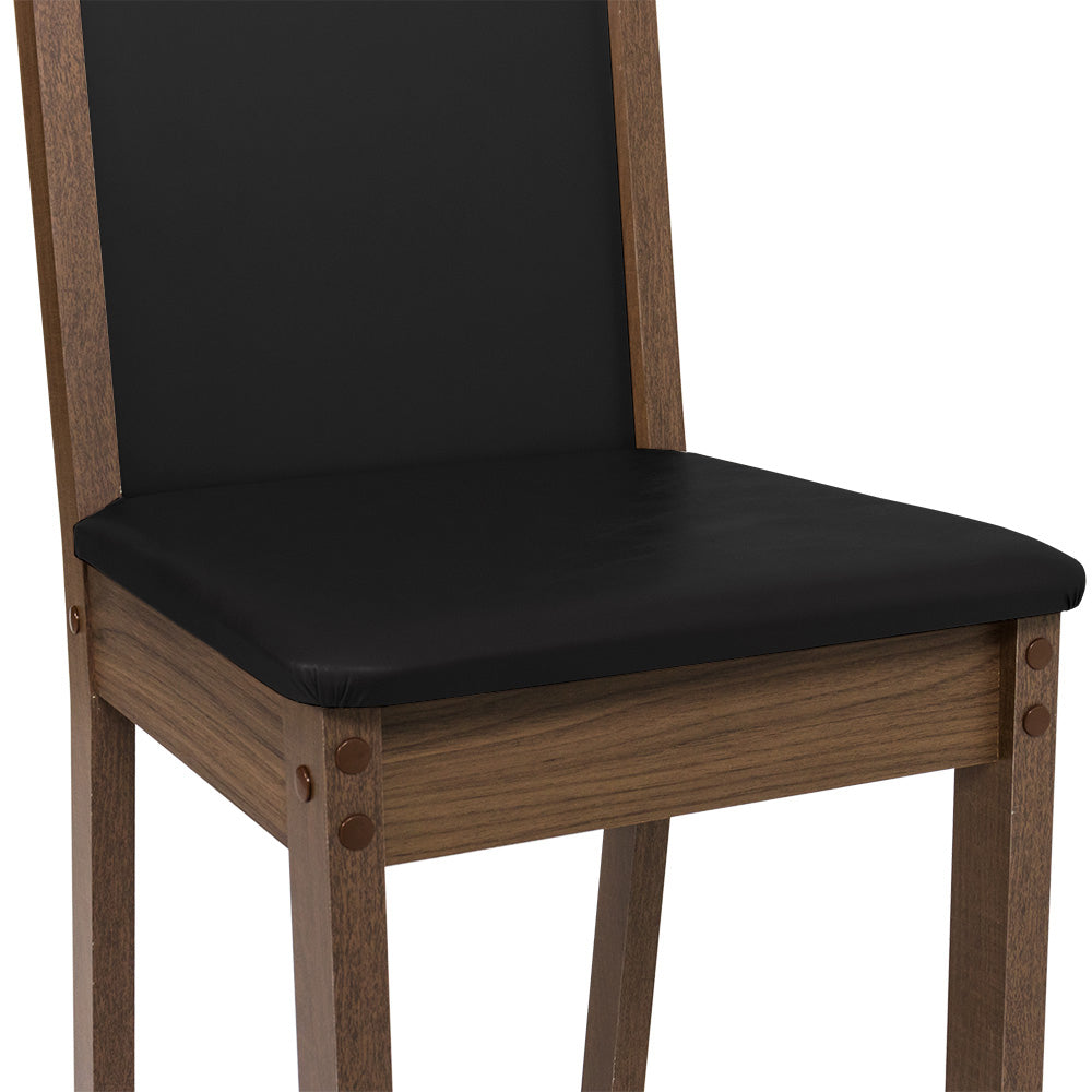 Juego de 4 Sillas 4280 Marrón/Negro