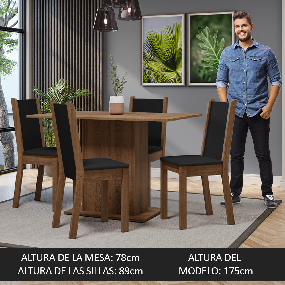 Juego de Comedor con Mesa y 4 Sillas Madesa 5329 MS