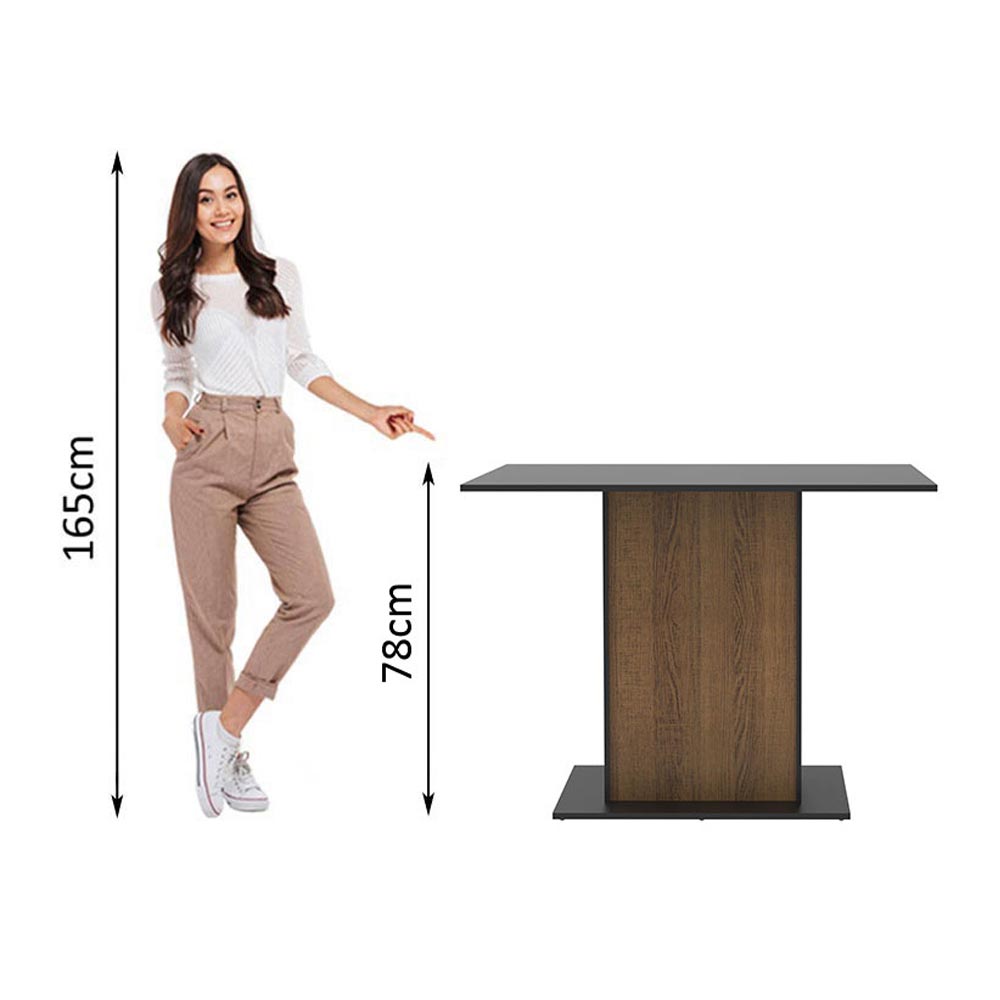 Mesa de Comedor Rectangular con Tapa de Madera 5329 Negro/Marrón