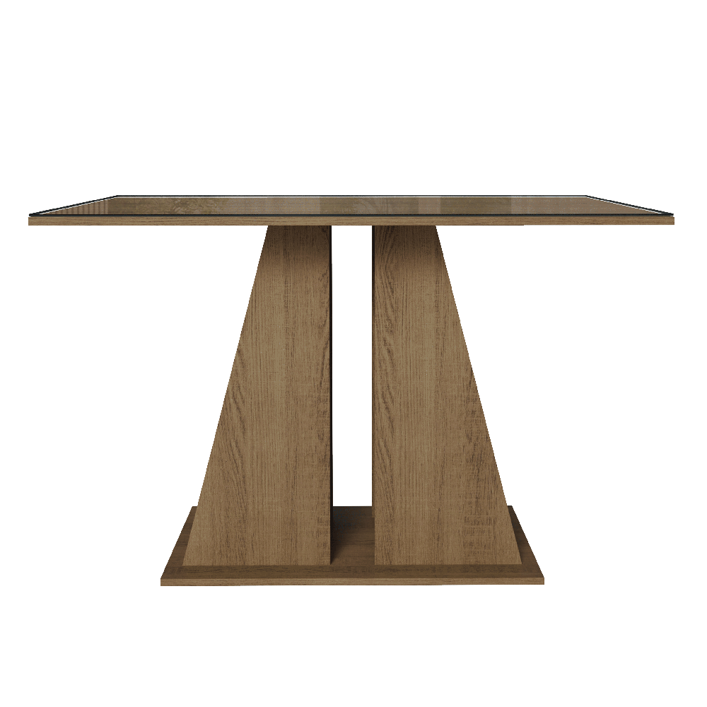 Mesa de Comedor Rectangular Tapa de Vidrio Marrón/Crema 5383 Madesa