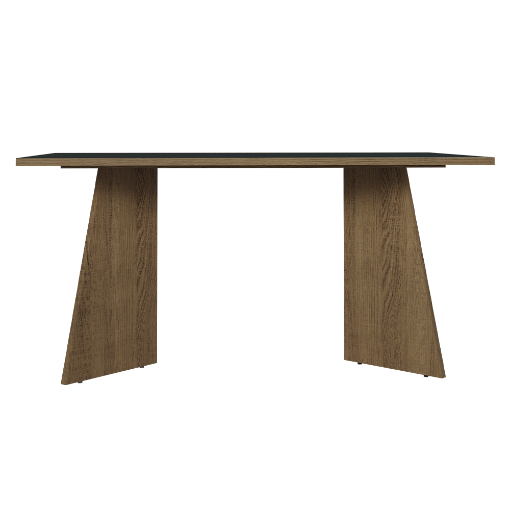 Mesa de Comedor Rectangular con Tapa de Madera 5389 Marrón/Negro