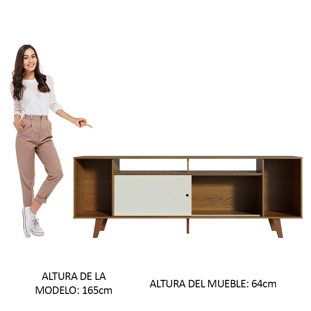 Rack para TV hasta 65 Pulgadas Madesa Cancun con Patas Marrón/Blanco