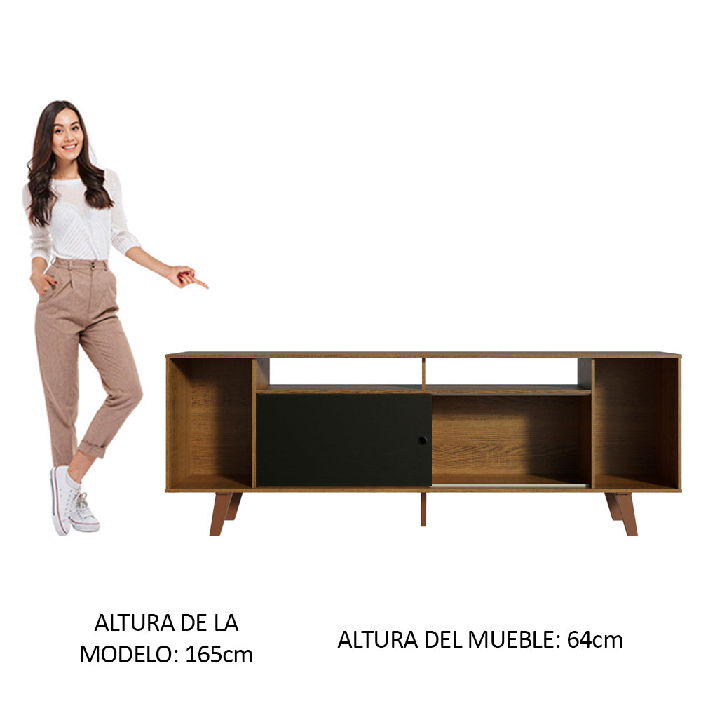 Rack para TV hasta 65 Pulgadas Madesa Cancun con Patas Marrón/Negro