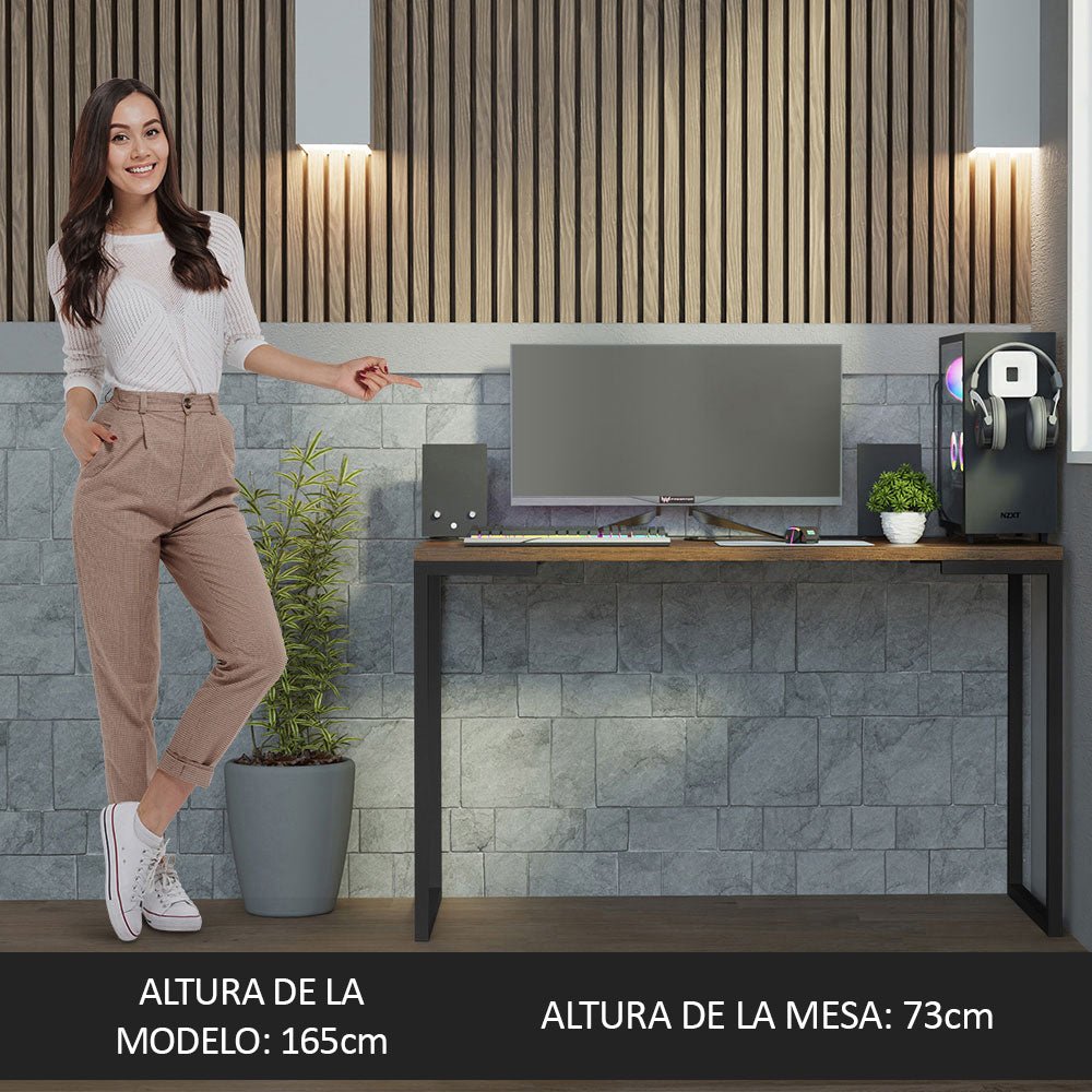 Mesa de Escritorio Industrial 120cm Marrón Madesa