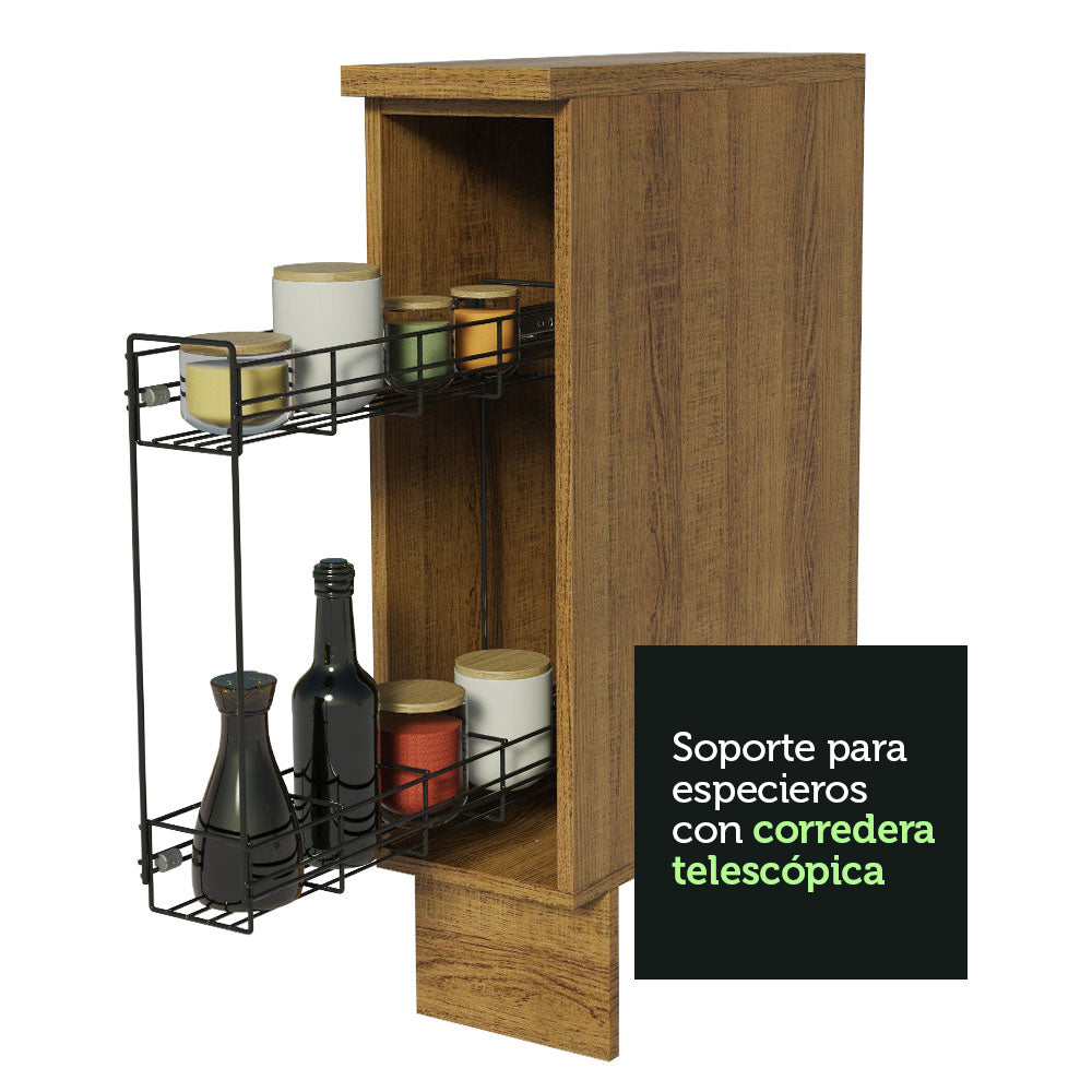 Bajo Mesada Especiero 20 x 60 cm (Con Mesada) para Cocinas Marrón Madesa