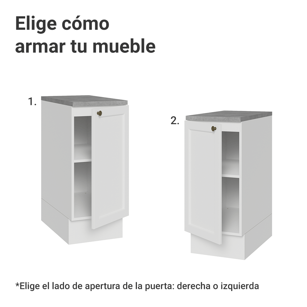 Bajo Mesada de Cocina 35 x 60 cm 1 Puerta (con Mesada) Blanco Vik Madesa