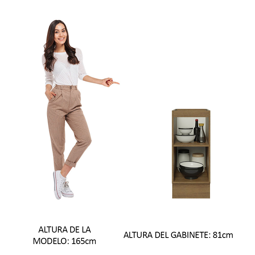 Bajo Mesada Cocina 35 x 60 cm 1 Puerta (Sin Mesada) Marrón/Blanco Stella Madesa