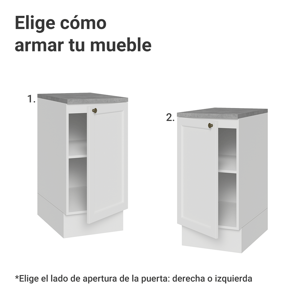 Bajo Mesada de Cocina 40 x 60 cm 1 Puerta (con Mesada) Blanco Vik Madesa