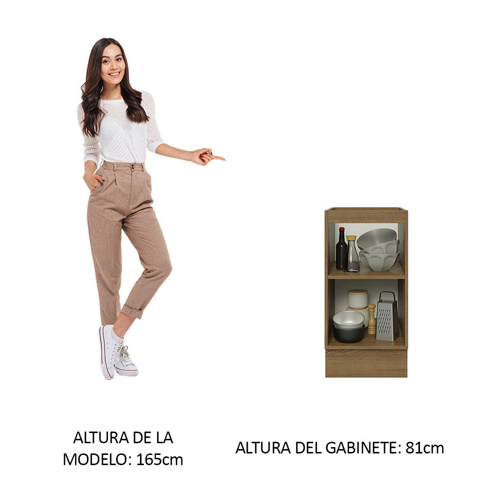 Bajo Mesada Cocina 40 x 60 cm 1 Puerta (Sin Mesada) Marrón/Blanco Stella Madesa