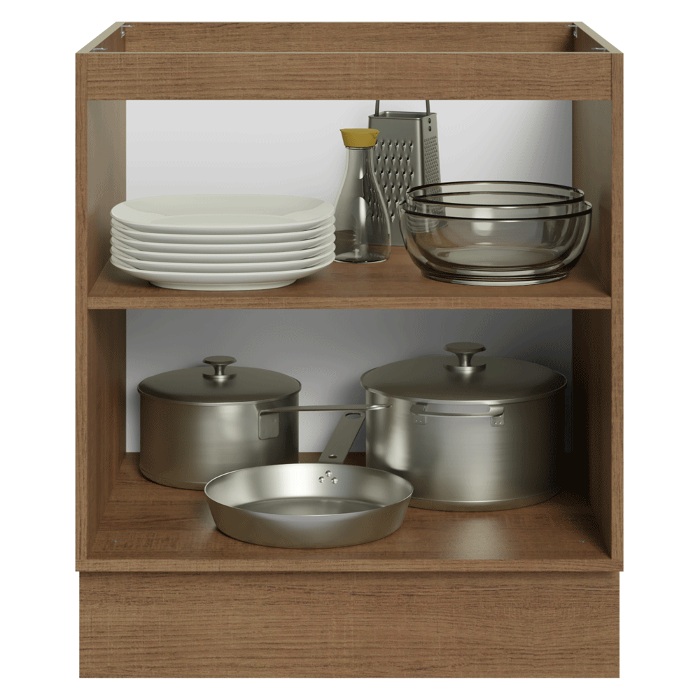 Bajo Mesada de Cocina 70 x 60 cm 2 Puertas (Sin Mesada) Marrón/Azul Vik Madesa