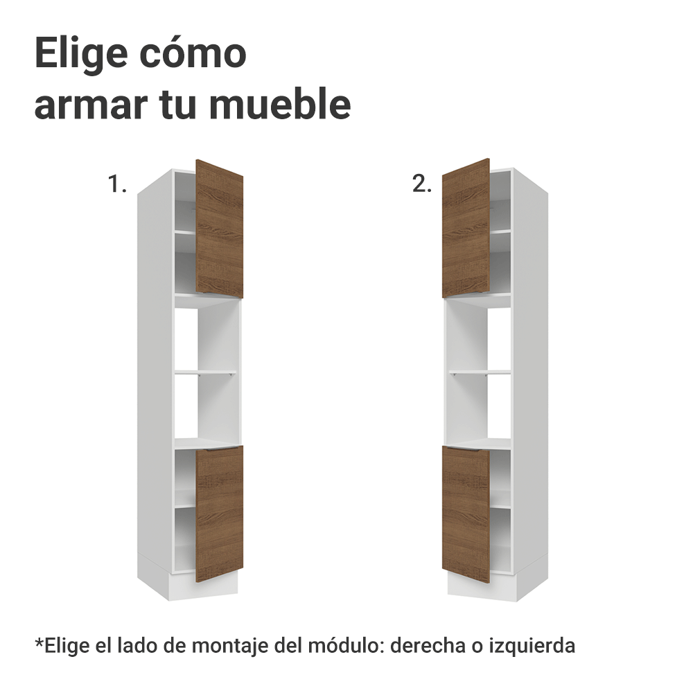 Despensero 40 x 60 cm 2 Puertas e 2 Nichos Blanco/Marrón Stella Madesa