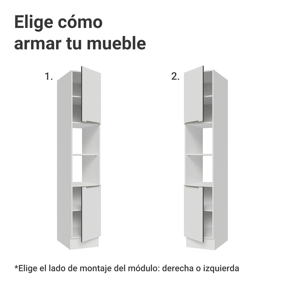 Despensero 40cm 2 Puertas e 2 Nichos Blanco aterciopelado Lux Madesa