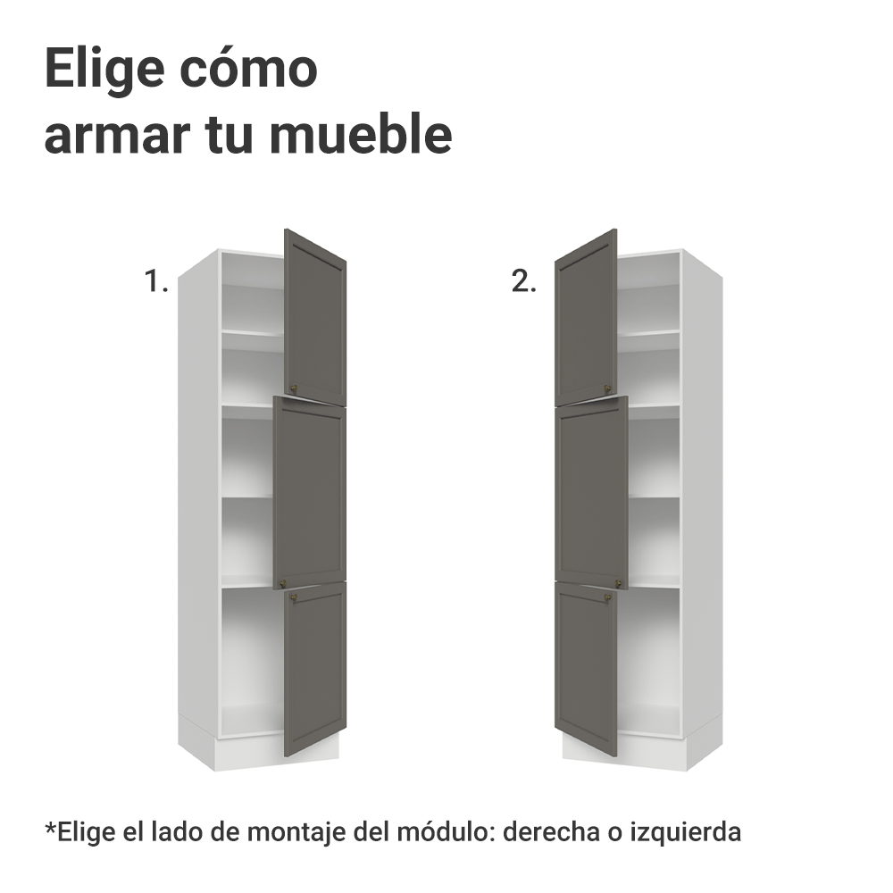 Despensero 60 x 60 cm 3 Puertas Blanco/Gris Vik Madesa