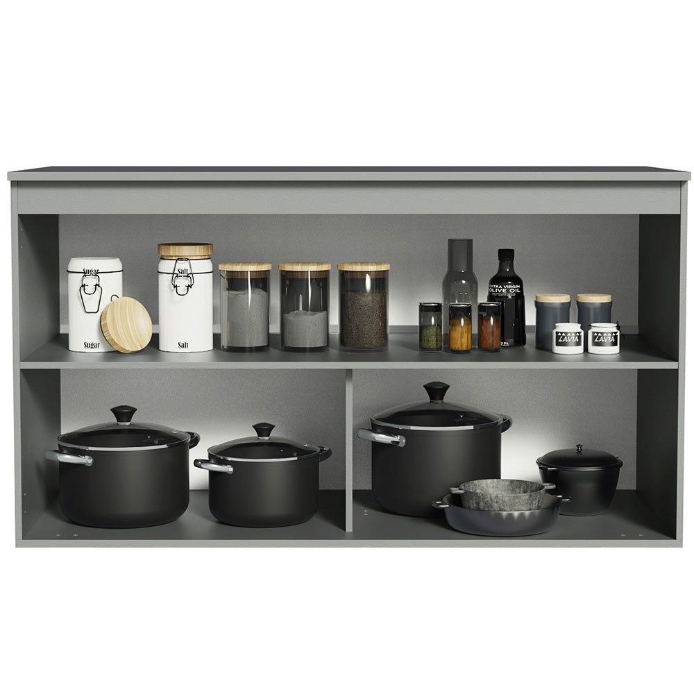 Bajo Mesada Cocina 120 cm 2 Puertas Gris Nice Madesa