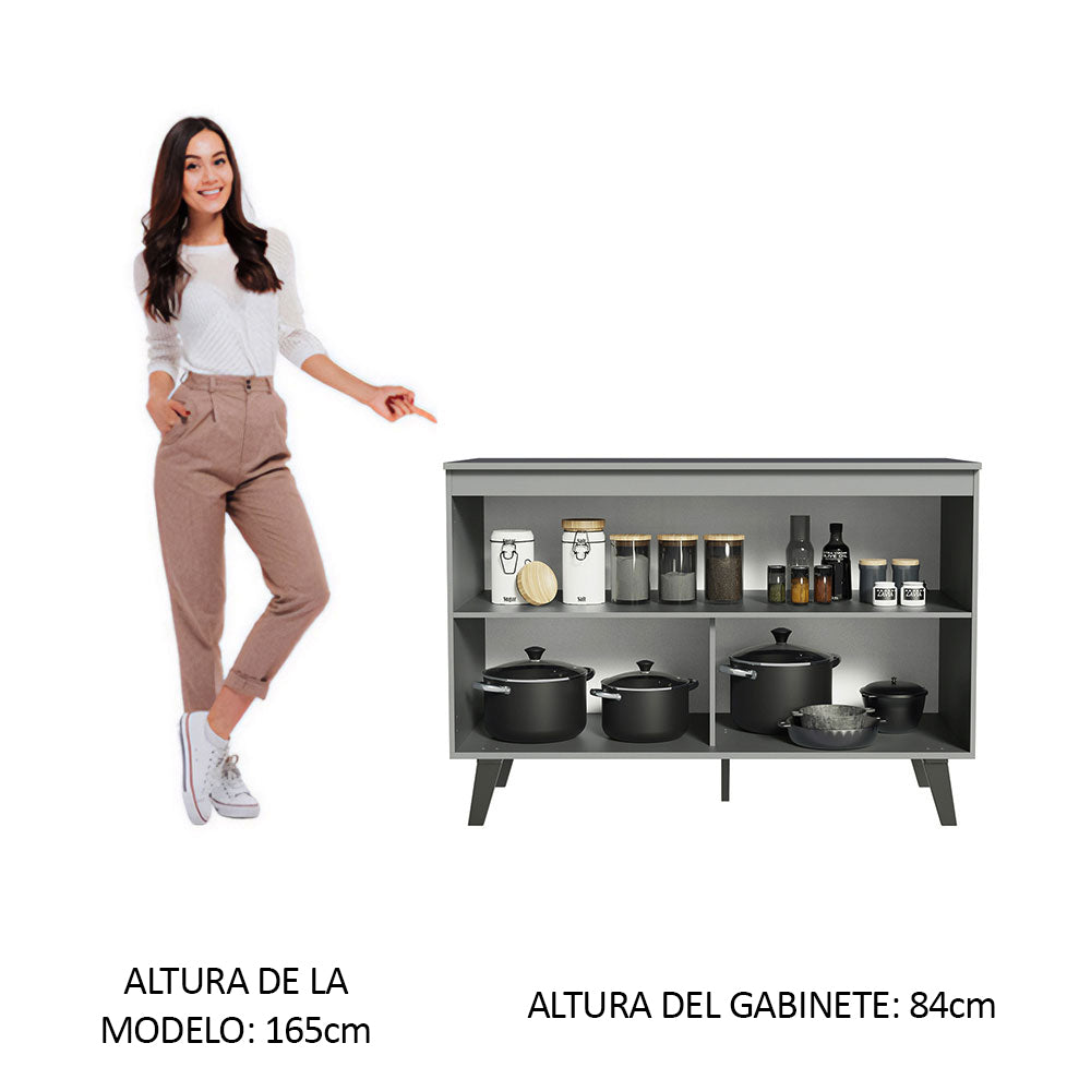 Bajo Mesada Cocina 120 cm 2 Puertas Gris Nice Madesa