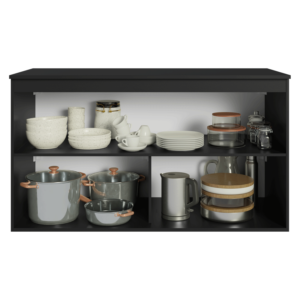 Bajo Mesada de Cocina 120 cm 2 Puertas Flotante Negro Nice Madesa