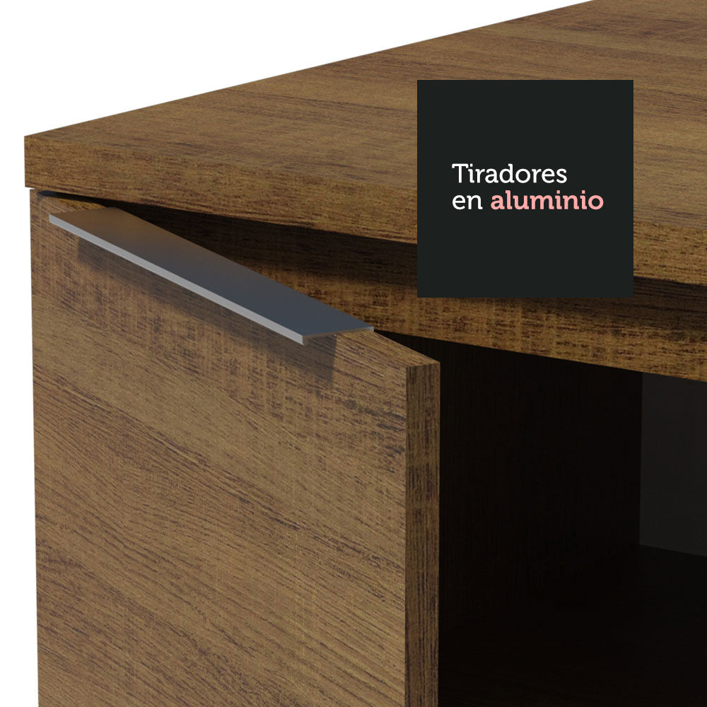 Bajo Mesada Cocina 120 cm 1 Puertas e 2 Cajones (Con Mesada) Marrón Stella Madesa
