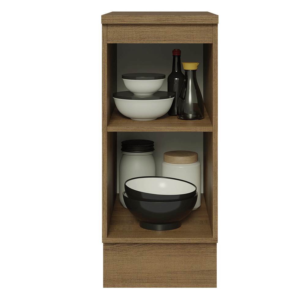 Bajo Mesada de Cocina 35 cm 1 Puerta (Con Mesada) Marrón/Gris Lux Madesa