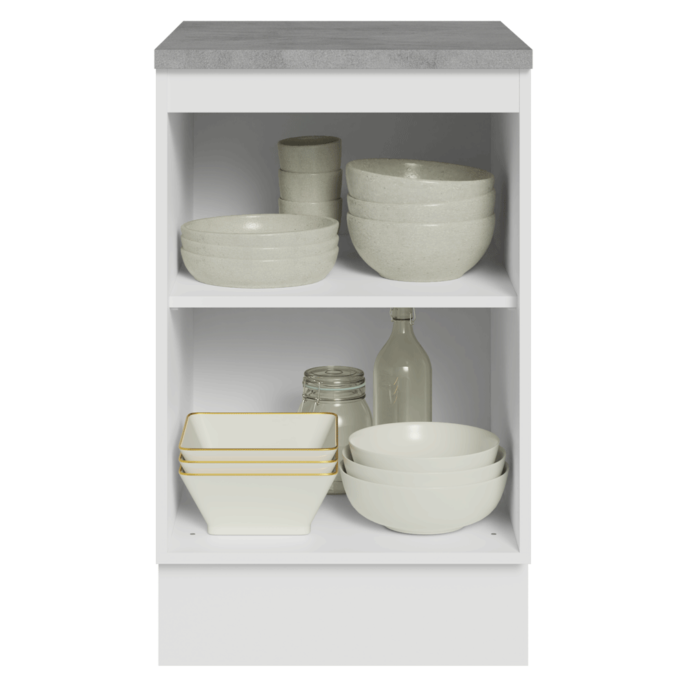 Bajo Mesada de Cocina 50 cm 1 Puerta Blanco/Negro Lux Madesa