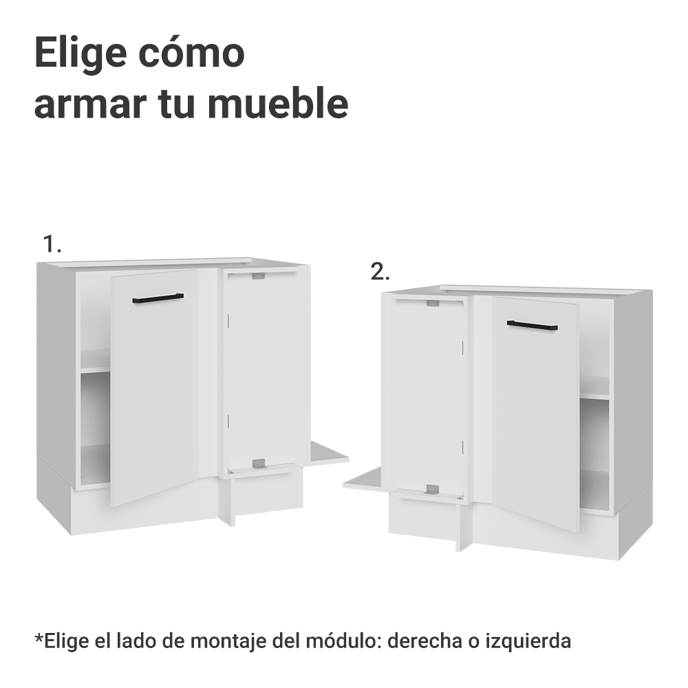 Bajo Mesada Esquinero 94 cm 1 Puerta (Sin Mesada) Blanco Agata Madesa