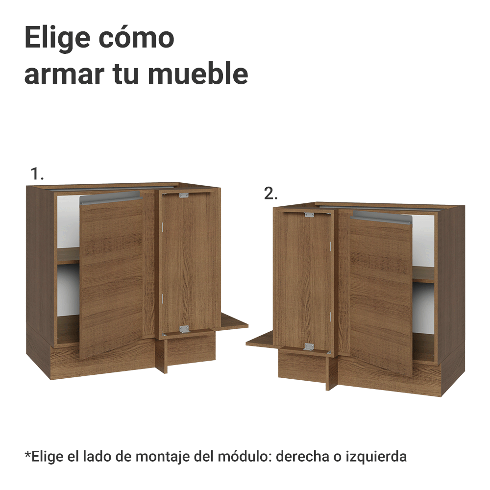 Bajo Mesada Esquinero 94 cm 1 Puerta (Sin Mesada) Marrón Glamy Madesa