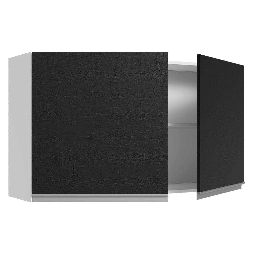 Alacena Cocina 100% MDF 120 cm 2 Puertas Blanco/Negro Acordes Madesa