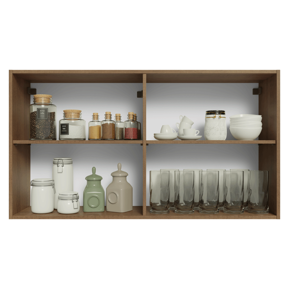 Alacena Cocina 120 cm 2 Puetas Marrón/Crema Vik Madesa