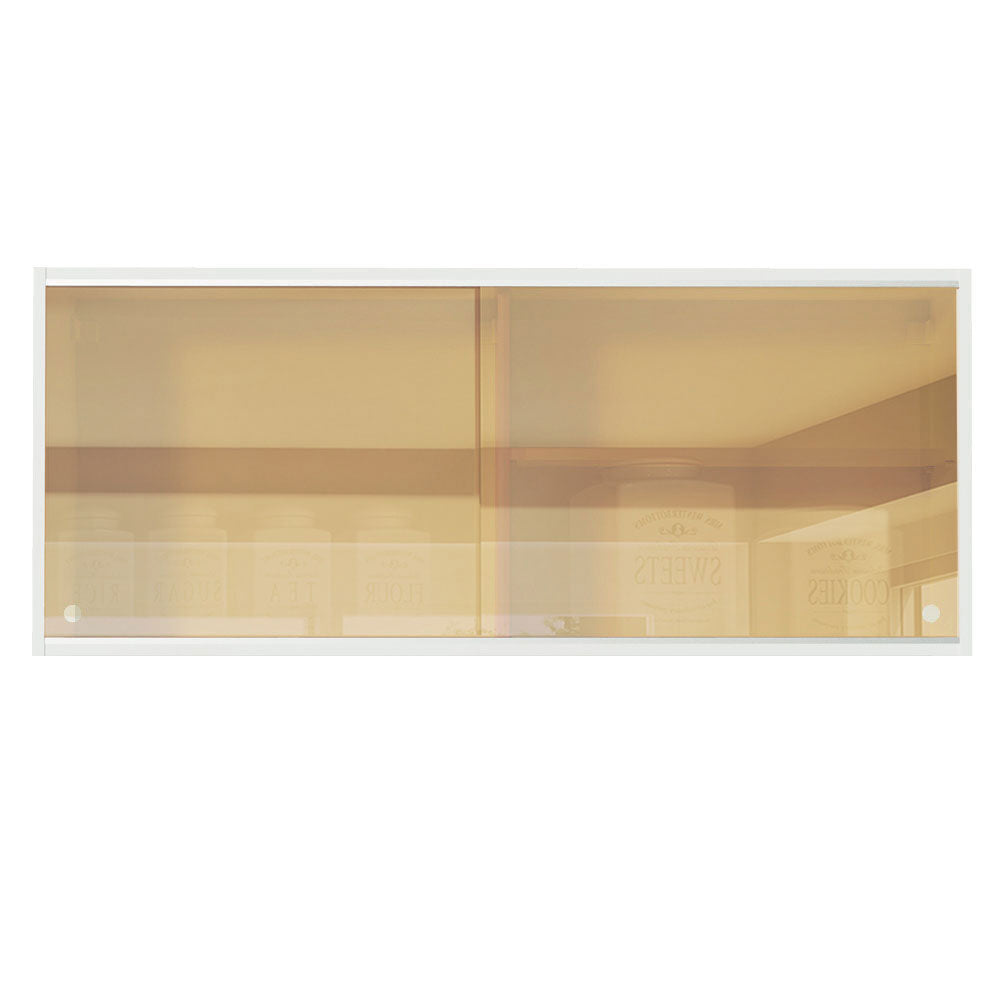 Alacena Cocina 100% MDF 2 Puertas Correderas de Vidrio Reflectivo Blanco Acordes Madesa