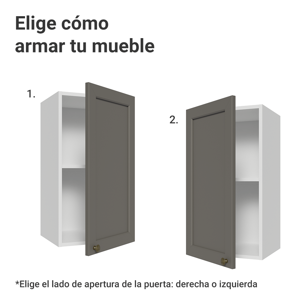 Alacena 35 cm 1 Puerta Blanco/Gris Vik Madesa