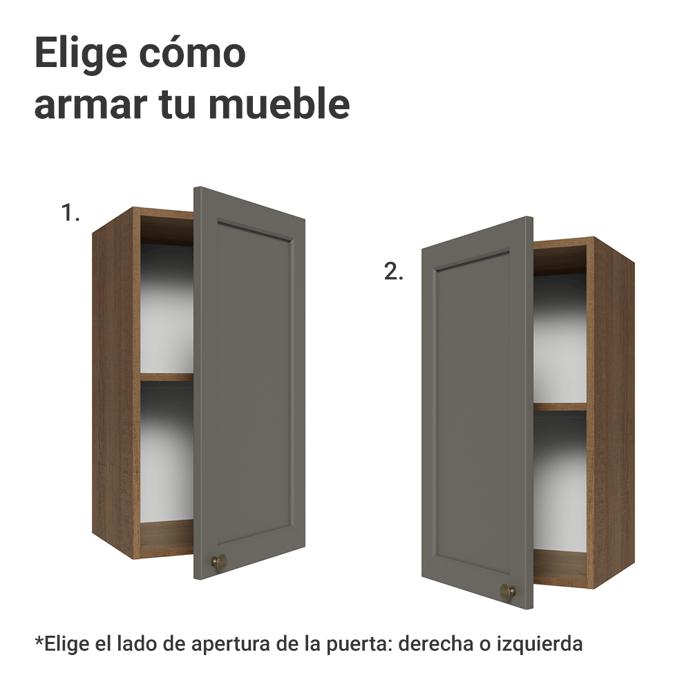 Alacena 35 cm 1 Puerta Marrón/Gris Vik Madesa