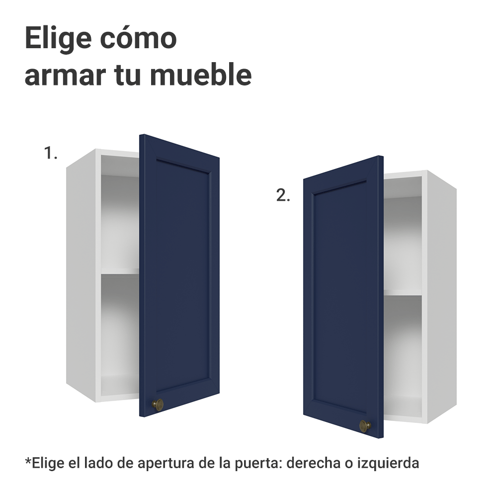 Alacena 35 cm 1 Puerta Blanco/Azul Vik Madesa